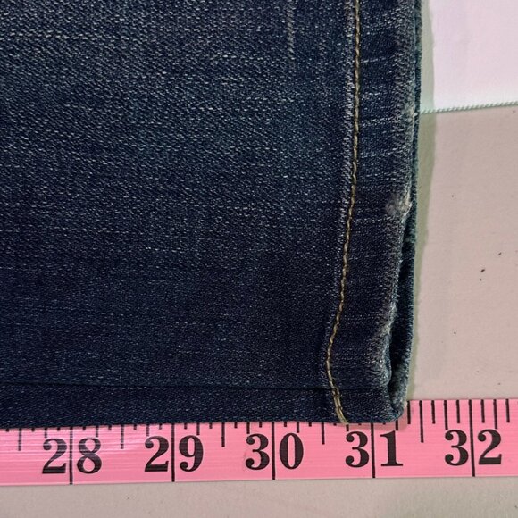 Y2K Retro Bootcut Jeans Dark Wash Distressed Fade Denim Size 20 NWT - Picture 5 of 6